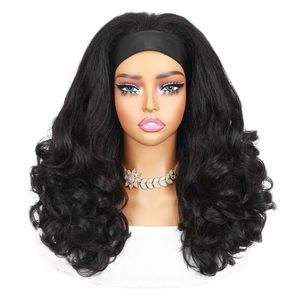 Nouvelle perruque en fibre haute température fabriquée à la machine, pour femmes africaines, style Black Ice Ribbon, <span class=keywords><strong>cheveux</strong></span> longs bouclés, volumineux, naturels et tendance, pour le marché international - Product Image 1