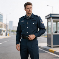Ensemble uniforme de sécurité professionnel pour hommes CNMC, manches longues, bleu foncé, 65% polyester 35% coton, résistant à l'usure, détection par aiguille, CNMC-3