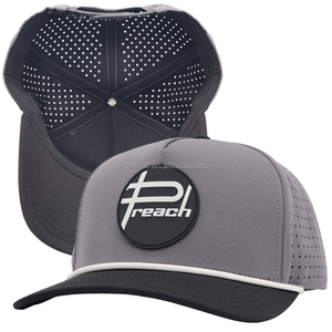 Custom Logo Breathable Waterproof 5-Panel Baseball Cap Adjustable Unisex PVC/Rubber Patch Service MOQ 25pcs - Product Image 2