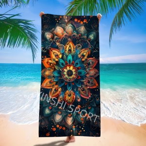 Belle serviette <span class=keywords><strong>de</strong></span> plage en microfibre sans <span class=keywords><strong>sable</strong></span> serviettes compactes minces à séchage rapide pour la piscine grand paquet facile choses <span class=keywords><strong>de</strong></span> voyage pour les vacances - Product Image 2