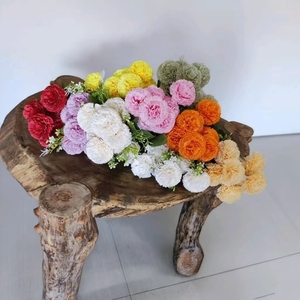 7 têtes de fleurs artificielles en soie oeillet <span class=keywords><strong>neuf</strong></span> couleurs pour le décor de table des occasions du nouvel an chinois - Product Image 2