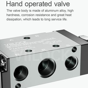 Válvula Neumática VIILOCK de 5 Vías y 2 Posiciones, 1/4 NPT, Control Manual, Tipo de Accionamiento Directo - Product Image 3