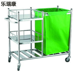 Lekang Stainless Steel Nursing Cart 3 Tier 900x450x880 Mm With Waste Bag Hospital Use - Product Image 1
