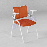 Chaises de bureau empilables en tissu avec structure métallique pour visiteurs, formation, personnel et salles de conférence