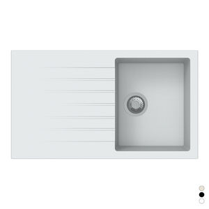 Fregadero Empotrado Sintético de 1 Tazón, 86 cm, Negro - Product Image 1