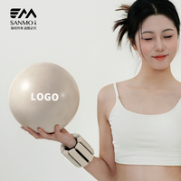Ballon de Pilates en PVC avec logo personnalisé, blanc, 20-25 cm (8-10 pouces), antidérapant, entraînement d'équilibre, mini-ballon d'exercice, accessoires de yoga et de fitness