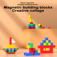 Nouveau bricolage 3D cube magnétique blocs de construction jouet aimant coloré enfants puzzle assemblage carré blocs de construction avec 32 pièces