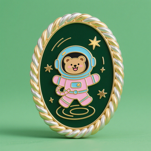 Venta al por mayor logotipo personalizado antiguo astronauta insignias lindo Anime <span class=keywords><strong>Anima</strong></span> botón broche alfileres de solapa de esmalte duro estilo de medalla especial - Product Image 1