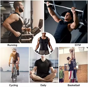 Entrenador de cintura para <span class=keywords><strong>hombre</strong></span>, Chaleco de Sauna, corsé de Fitness, adelgazamiento del Abdomen, moldeador de cuerpo, reductor del vientre, fajas para quemar grasa, camisa, cinturón recortador - Product Image 3