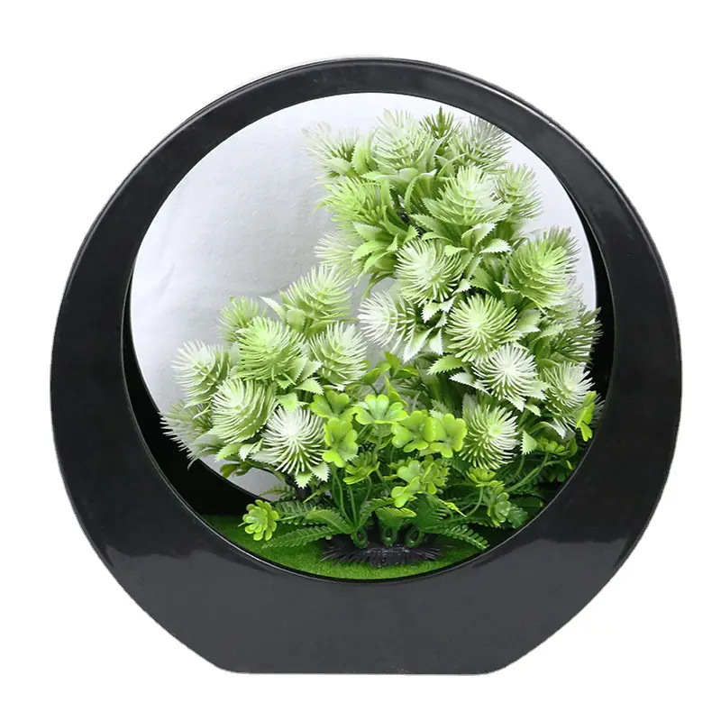 Plantas artificiales con maceta de plástico para decoración del hogar, Mini bonsái con maceta de simulación de plantas verdes