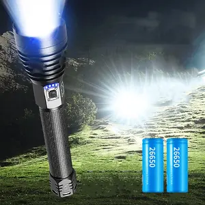 עוצמה 7000 Lumens XHP90 Zoomable פלאש אור תצוגת USB נטענת סופר בהיר LED לפיד פנס לקמפינג