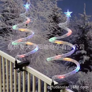Solar Powered Christmas <b>Tree</b> <b>Lights</b> Color Changing Led Outdoor Waterproof Fence Clip Decorations - Product Image 1
