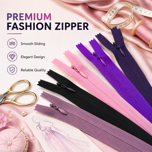Custom Nylon Closed End Invisible <strong>Zipper</strong> for Garments Dress Shoes Bags with Multiple Colors for Lace Skirt and Pillow - Product Image 1