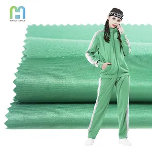 Thể Thao Mặc Siêu Poly Vải Trung Quốc 100 Polyester Tricot Chải Vải Tracksuit Đối Với Phụ Nữ Rắn Màu Theo Dõi Phù Hợp Với