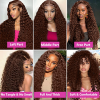 Perruque Lace Front Transparente 13x6 de 40 Pouces, Couleur Brun Chocolat, 100% Cheveux Humains Vierges, Fournisseur Canadien de Perruques en Dentelle
