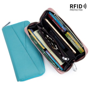 Women RFID Clutch <b>Wallet</b> Fashion Leather Long Purse <b>Ladies</b> Cell Phone <b>Wallets</b> Genuine Leather Clutch Card <b>Wallet</b> - Product Image 2