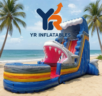 Toboggan aquatique gonflable personnalisé en forme de requin, château gonflable avec toboggan, trampoline gonflable haut de gamme avec toboggan