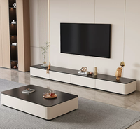 Meuble TV Minimaliste, Console Multimédia Moderne avec Étagères de Rangement, Meuble en Bois Personnalisé