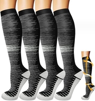 Chaussettes de compression de haute qualité pour hommes et femmes, protection sportive jusqu'au genou, vente chaude de l'usine WUYANG