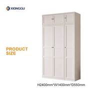 Armoire métallique autoportante avec placard supérieur pour chambre familiale, appartement, unité d'organisation de meubles