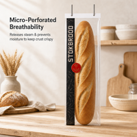 Sacs à pain en BOPP micro-perforés personnalisés en gros avec fermeture à fil pour boulangerie, emballage alimentaire et fournitures de magasin de détail
