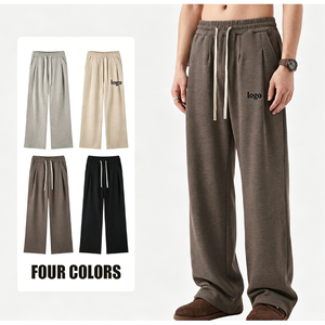 Pantalons décontractés pour hommes avec logo personnalisé |   <span class=keywords><strong>Pantalon</strong></span> droit épais et robuste |   Usine de fabrication de pantalons de travail de bureau OEM ODM en gros - Product Image 1