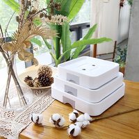 Rak Tanaman Persegi Modern Plafarm Heavy Duty No1 dengan Roda Tersembunyi, Baki Tetesan, Caddy Baja PP, Dapat Dipindahkan, untuk Dalam & Luar Ruangan