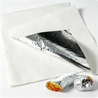 Papier sulfurisé double face recyclable, enduit de cire, en aluminium, pour cuisson, sandwichs, emballage alimentaire, burgers, biscuits, pizzas, rouleaux, personnalisé