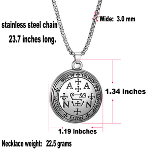 Thép không gỉ chuỗi Archangel Michael <span class=keywords><strong>Gabriel</strong></span> Raphael uriel samael con dấu của Solomon pentacles amulet Talisman Mặt dây chuyền vòng cổ - Product Image 2