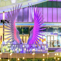 Ailes d'ange lumineuses à led, accessoires métalliques colorés en 3d, pour décoration d'extérieur de noël, pièces