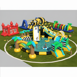 מגלשת מים מתנפחת לילדים עם טירת PVC ובריכה מתנפחת, פארק מים מתנפח, בית קפיצה מתנפח, מגלשת מים מתנפחת לילדים - Product Image 1