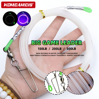 Ligne de pêche monofilament pour gros gibier 150LB 200LB 300LB avec émerillon à roulement en acier inoxydable et mousqueton pour la pêche en eau salée