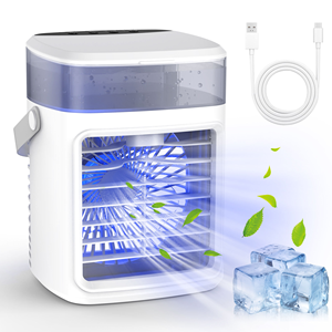Ventilador Enfriador Superior de 400 ml, 2 en <span class=keywords><strong>1</strong></span>, Humidificador y Ventilador de Aire, 3 Velocidades, Temporizador de 2/4 Horas, con Luces de 7 Colores - Product Image 1