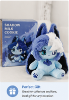 Peluche douce en coton de 20 cm de Shadow Milk Cookie de Cookie Run Kingdom - Collection limitée faite par les fans - Cadeau en peluche