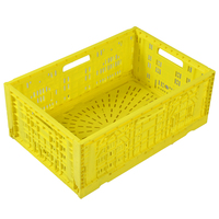 Caisses en plastique à mailles larges pliables, empilables, emboîtables, recyclables, boîte de manutention industrielle avec couvercle