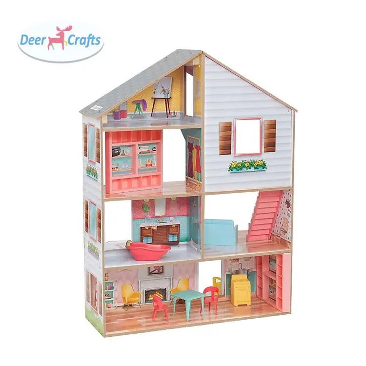 New arrival creative wooden miniature doll house toys for children DA06439