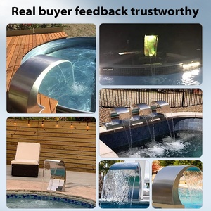 Fuente de Jardín en Forma de Luna para Hotel, <span class=keywords><strong>Cascada</strong></span> de Acero Inoxidable 304 para Piscina, Spa, <span class=keywords><strong>Chorro</strong></span> de Agua, <span class=keywords><strong>Cascada</strong></span> para Piscina - Product Image 4