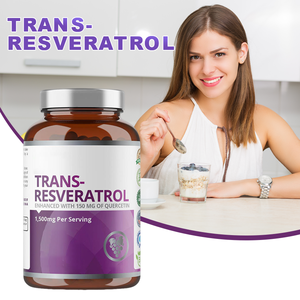 Suplemen Herbal Resveratrol Kapsul Label Pribadi OEM, Trans-Resveratrol Murni, Ekstrak Biji Anggur dan Quercetin - Product Image 2