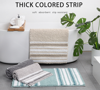 Tapis de bain en chenille tissée Muyu en gros, super absorbant, séchage rapide, mousse à mémoire de forme, antidérapant, lavable, avec support TPR