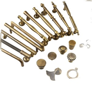 Antique Bronze <b>Drawer</b> Handles Bar Shape Brass French Style Cabinet Door Hardware Durable Modular Installation - Product Image 1