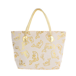 批发帆布手提袋带定制印刷标志的沙滩巴哈马纪念品袋海龟图案帆布沙滩手提袋 - Product Image 4