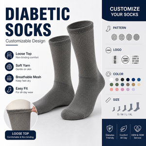 Calcetines de Lujo de Ajuste Holgado, Calcetines Diabéticos que Absorben <span class=keywords><strong>la</strong></span> Humedad para <span class=keywords><strong>Piel</strong></span> Sensible y Personas Mayores - Product Image 2
