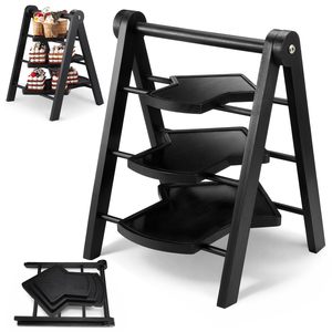 Wooden Dessert <b>Cake</b> Storage Rack <b>3</b> <b>Tier</b> Multi Layer Snack Organizer Display <b>Stand</b> For Party Kitchenware Reusable - Product Image 1
