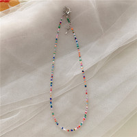 Collier en perles de couleur rétro coréen Jiamu pour fille, style simple et tendance, collier bohème arc-en-ciel, prix de gros