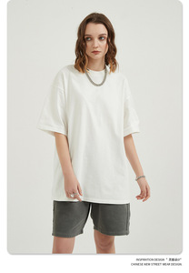 เสื้อยืดคอกลมผู้ชาย ผ้าคอตตอน 100% น้ำหนัก 220 กรัม แบบเรียบ ไม่มีลาย  ทรงโอเวอร์ไซส์  สำหรับพิมพ์ลาย  สไตล์ลำลอง  เป็นมิตรกับสิ่งแวดล้อม  ลดราคา - Product Image 6