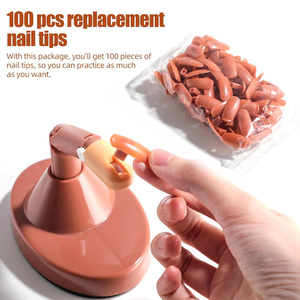 Móng tay nghệ thuật thực hành ngón tay với màn hình đứng Acrylic móng tay móng tay Silicone Mẹo làm móng tay nghệ thuật đào tạo mô hình hiển thị - Product Image 1