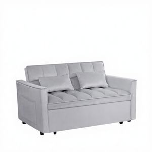 Canapé-lit convertible moderne en velours de 55 pouces avec rangement, confortable pour la maison - Product Image 3