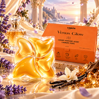 Boîte cadeau de luxe dorée à motif floral, faible MOQ, pour lessive en dosettes parfumée avec soin du linge, idéale pour les boutiques de détail et les commerces de cadeaux