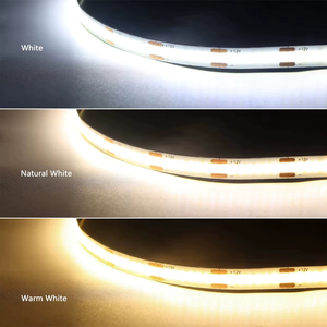 شريط إضاءة <span class=keywords><strong>LED</strong></span> نوع COB بجهد 12 فولت قابل للتعتيم عند اللمس، مناسب للخزائن، مع محول 60 واط وطول 2 متر، مرن وقابل للتركيب الذاتي، مقاوم للماء IP44 - Product Image 6