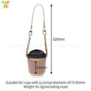Portavasos Reutilizable para Llevar Café en la Mano, Fundas para Vasos con Correa Portátil, Soporte para Vasos con Asa - Product Image 3